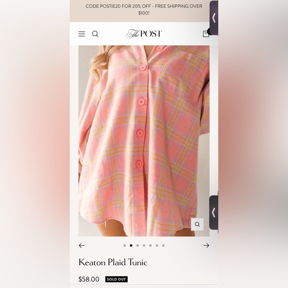 Boutique Plaid Oversized Tunic NWTGS So So Cute - Picture 3 of 7